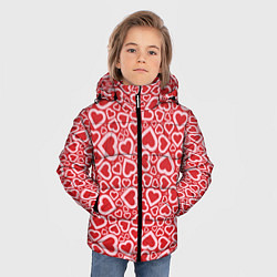Куртка зимняя для мальчика Любовь - сердечки, цвет: 3D-черный — фото 2