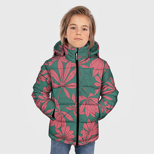 Зимняя куртка для мальчика Pink nature / 3D-Черный – фото 3