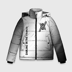 Куртка зимняя для мальчика Darling in the FranXX glitch на светлом фоне: надп, цвет: 3D-черный