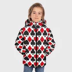 Куртка зимняя для мальчика Масти карточные - символика, цвет: 3D-красный — фото 2