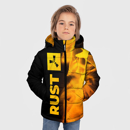 Зимняя куртка для мальчика Rust - gold gradient: по-вертикали / 3D-Черный – фото 3