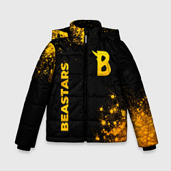 Зимняя куртка для мальчика Beastars - gold gradient: надпись, символ