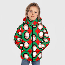 Куртка зимняя для мальчика Орнамент из контрастных кругов, цвет: 3D-светло-серый — фото 2
