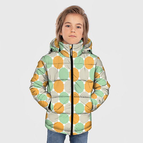 Зимняя куртка для мальчика Grey yellow green style / 3D-Светло-серый – фото 3