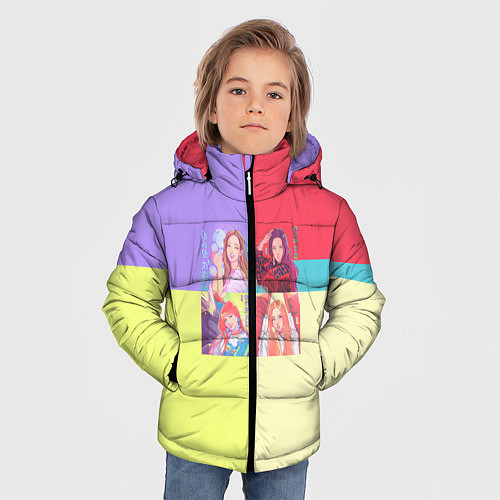 Зимняя куртка для мальчика Блек Пинк - разноцветный / 3D-Красный – фото 3