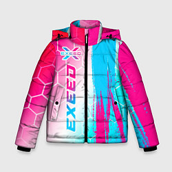 Куртка зимняя для мальчика Exeed neon gradient style: по-вертикали, цвет: 3D-черный