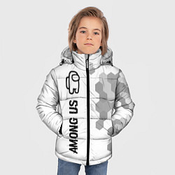 Куртка зимняя для мальчика Among Us glitch на светлом фоне: по-вертикали, цвет: 3D-черный — фото 2