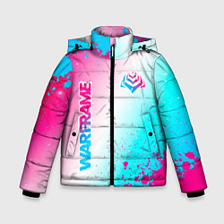 Зимняя куртка для мальчика Warframe neon gradient style: надпись, символ