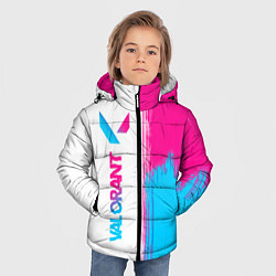 Куртка зимняя для мальчика Valorant neon gradient style: по-вертикали, цвет: 3D-черный — фото 2