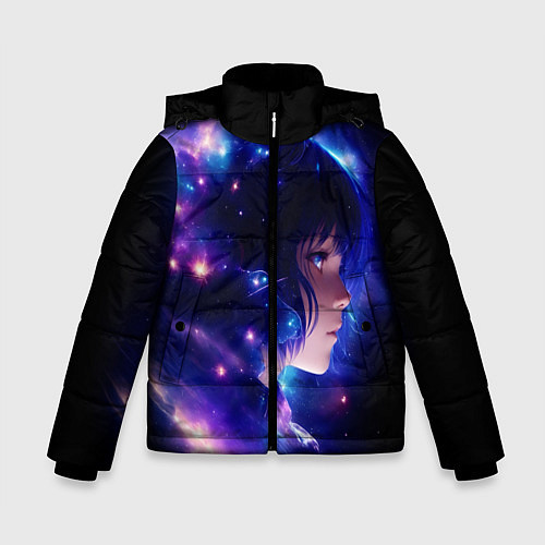 Зимняя куртка для мальчика Космическая женщина / 3D-Светло-серый – фото 1