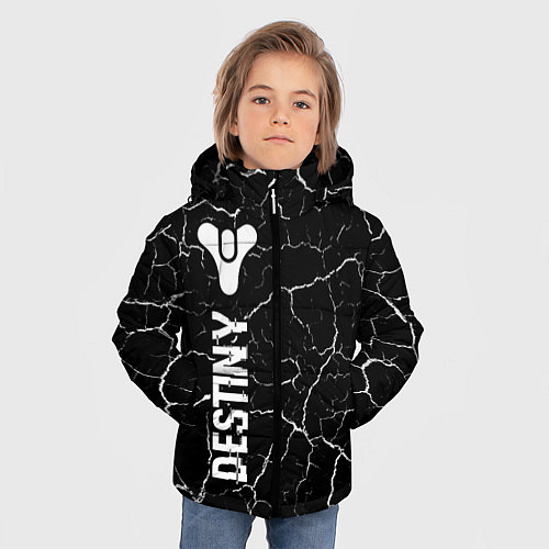 Зимняя куртка для мальчика Destiny glitch на темном фоне: по-вертикали / 3D-Черный – фото 3