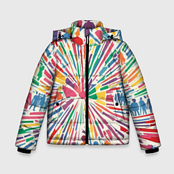 Куртка зимняя для мальчика Цветные будни, цвет: 3D-черный