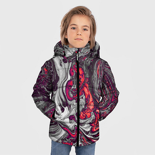 Зимняя куртка для мальчика Абстрактные разводы / 3D-Черный – фото 3