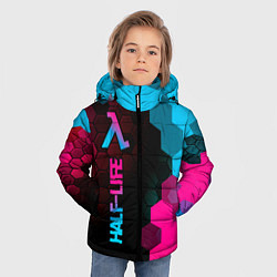 Куртка зимняя для мальчика Half-Life - neon gradient: по-вертикали, цвет: 3D-черный — фото 2