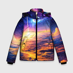 Куртка зимняя для мальчика Космическая вселенная, цвет: 3D-черный