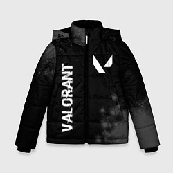 Зимняя куртка для мальчика Valorant glitch на темном фоне: надпись, символ