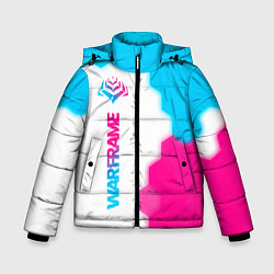 Куртка зимняя для мальчика Warframe neon gradient style: по-вертикали, цвет: 3D-черный