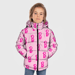 Куртка зимняя для мальчика Барби паттерн буква B, цвет: 3D-светло-серый — фото 2