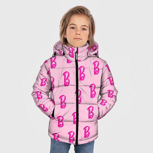 Зимняя куртка для мальчика Барби паттерн буква B / 3D-Черный – фото 3