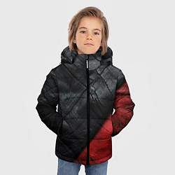 Куртка зимняя для мальчика Черно - красная кожа, цвет: 3D-красный — фото 2