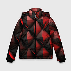 Куртка зимняя для мальчика Объемная текстура красная кожа, цвет: 3D-красный