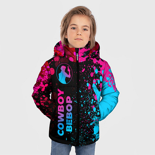 Зимняя куртка для мальчика Cowboy Bebop - neon gradient: по-вертикали / 3D-Черный – фото 3