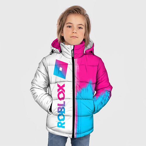 Зимняя куртка для мальчика Roblox neon gradient style: по-вертикали / 3D-Черный – фото 3