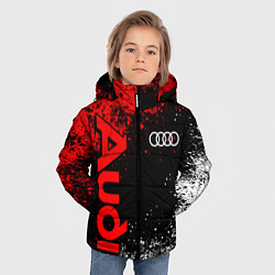 Куртка зимняя для мальчика Ауди - красный и белый, цвет: 3D-черный — фото 2