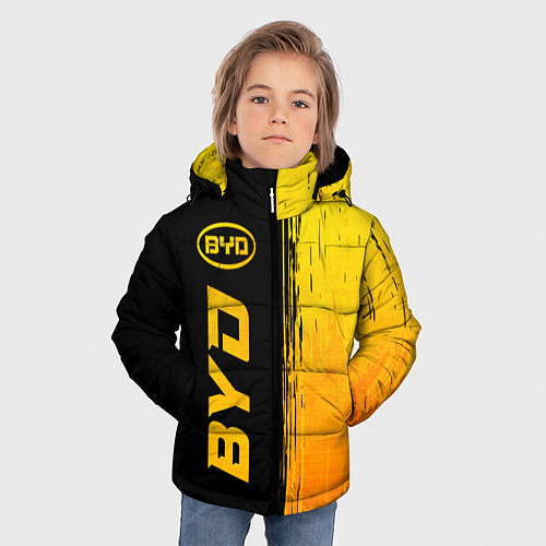 Зимняя куртка для мальчика BYD - gold gradient: по-вертикали / 3D-Черный – фото 3