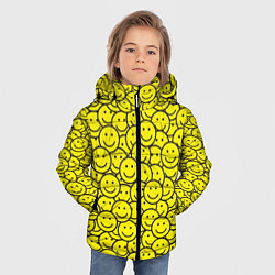 Куртка зимняя для мальчика Счастливые смайлики, цвет: 3D-черный — фото 2