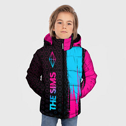 Куртка зимняя для мальчика The Sims - neon gradient: по-вертикали, цвет: 3D-черный — фото 2