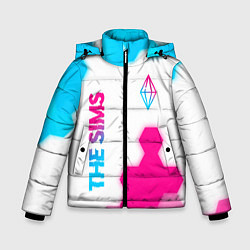 Зимняя куртка для мальчика The Sims neon gradient style: надпись, символ