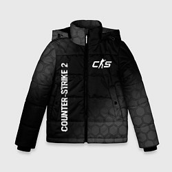 Зимняя куртка для мальчика Counter-Strike 2 glitch на темном фоне: надпись, с
