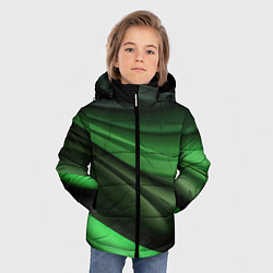 Куртка зимняя для мальчика Темная зеленая текстура, цвет: 3D-светло-серый — фото 2