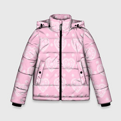 Зимняя куртка для мальчика Розовое кружево сердечки