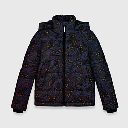 Куртка зимняя для мальчика Мегагалактика, цвет: 3D-черный