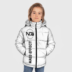 Куртка зимняя для мальчика Mass Effect glitch на светлом фоне: по-вертикали, цвет: 3D-черный — фото 2