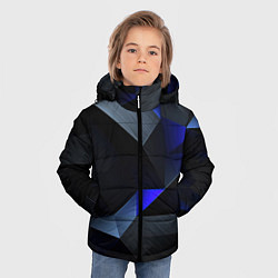 Куртка зимняя для мальчика Black blue abstract, цвет: 3D-черный — фото 2