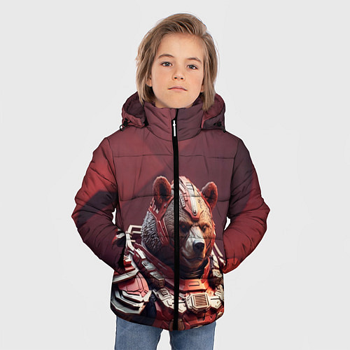Зимняя куртка для мальчика Бронированный медведь / 3D-Черный – фото 3