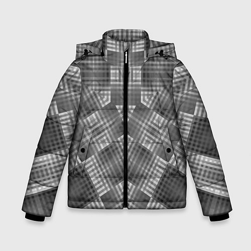 Зимняя куртка для мальчика В серых тонах геометрический узор / 3D-Светло-серый – фото 1