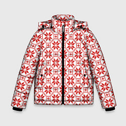 Куртка зимняя для мальчика Алатырь - славянский символ, цвет: 3D-черный