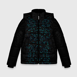 Зимняя куртка для мальчика Абстракция чёрные узоры