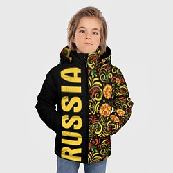 Куртка зимняя для мальчика Russia хохлома, цвет: 3D-черный — фото 2