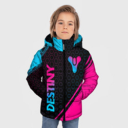 Куртка зимняя для мальчика Destiny - neon gradient: надпись, символ, цвет: 3D-черный — фото 2