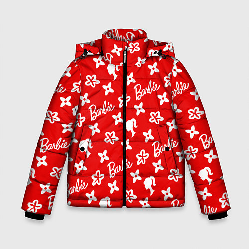 Зимняя куртка для мальчика Барби паттерн красный / 3D-Светло-серый – фото 1