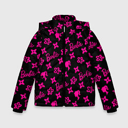 Зимняя куртка для мальчика Барби паттерн черно-розовый