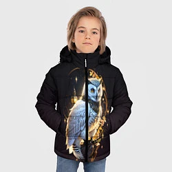 Куртка зимняя для мальчика Снежная сова, цвет: 3D-светло-серый — фото 2