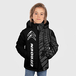 Куртка зимняя для мальчика Citroen speed на темном фоне со следами шин: по-ве, цвет: 3D-черный — фото 2