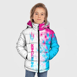 Куртка зимняя для мальчика The Witcher neon gradient style: по-вертикали, цвет: 3D-черный — фото 2