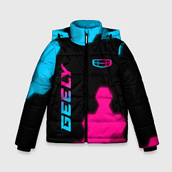 Зимняя куртка для мальчика Geely - neon gradient: надпись, символ